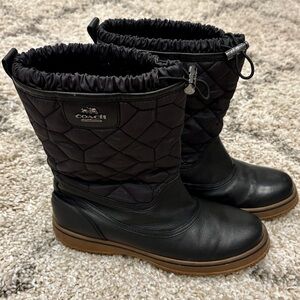 Coach Sparrow Samara Black Quilted Leather Winter Boots Women’s 8.5